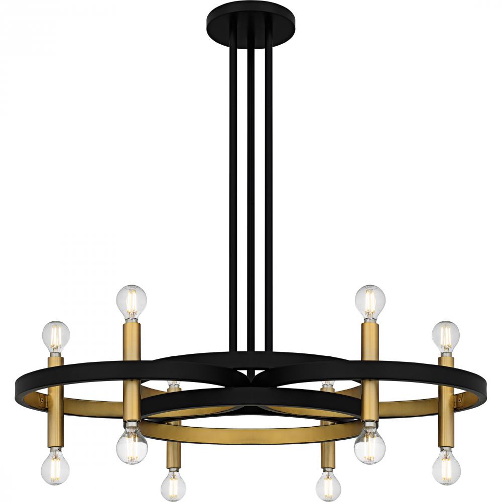 Winsland 6-Light Matte Black Chandelier