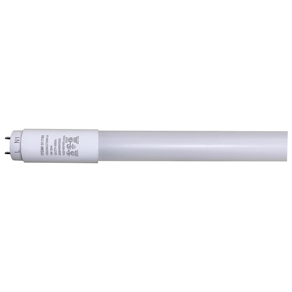 10 Watt T8 LED; CCT Selectable; Medium bi-pin base; 50000 Hours; Type A/B; Ballast Bypass or Direct