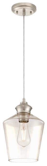 Mini Pendant Brushed Nickel Finish Clear Glass