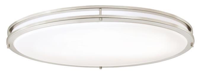 33 in. 35W LED Flush Brushed Nickel Finish White Acrylic Lens