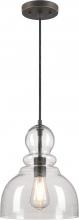 Westinghouse 6129900 - Pendant Black-Bronze Finish with Highlights Clear Seeded Glass