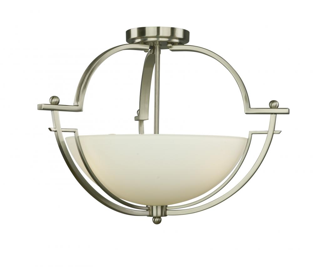 Nickel Bowl Semi-Flush Mount