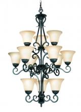 Woodbridge 12123-TBK - Black Up Chandelier