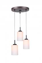 Woodbridge 16324MEB-C10455 - Woodbridge Lighting 16324MEB-C10455 Charlotte 3-Light Cluster Pendant