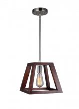 Woodbridge 17223STN-WLK1WN - Woodbridge Lighting 17223STN-WLK1WN Walden Wood Mini-pendant