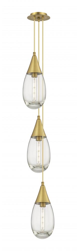 Malone - 3 Light - 8 inch - Brushed Brass - Multi Pendant