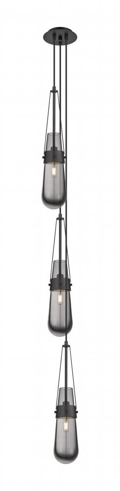 Milan - 3 Light - 6 inch - Matte Black - Multi Pendant