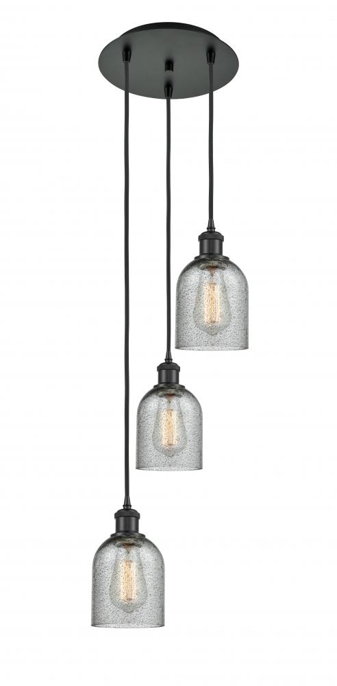 Caledonia - 3 Light - 12 inch - Matte Black - Cord Hung - Multi Pendant