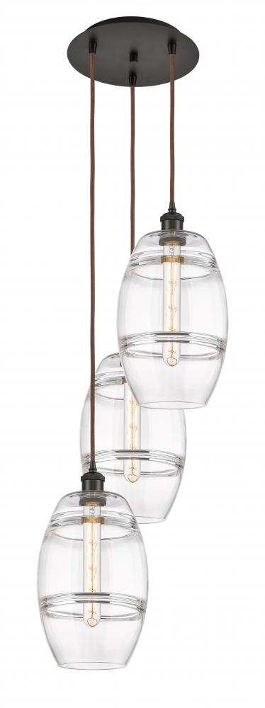 Vaz - 3 Light - 15 inch - Oil Rubbed Bronze - Cord hung - Multi Pendant