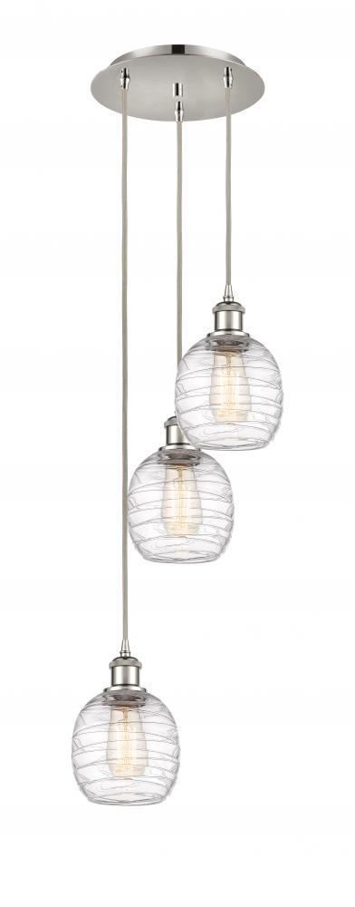 Belfast - 3 Light - 13 inch - Polished Nickel - Cord Hung - Multi Pendant