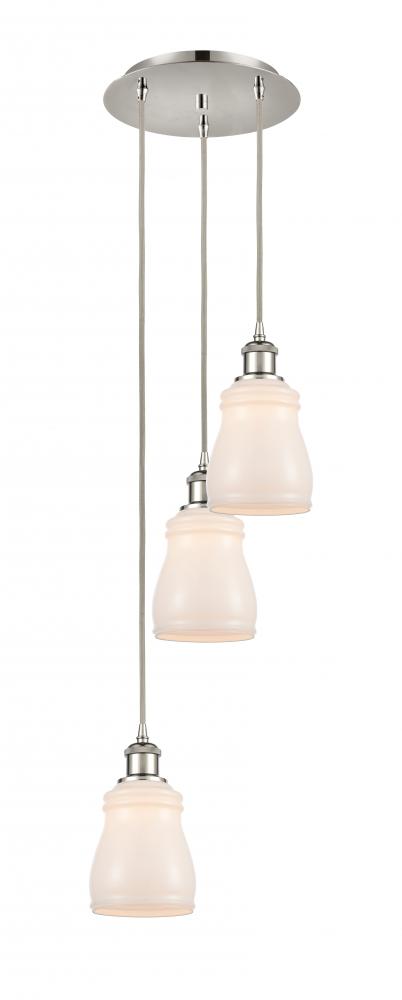 Ellery - 3 Light - 12 inch - Polished Nickel - Cord Hung - Multi Pendant