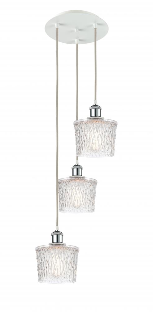 Niagara - 3 Light - 13 inch - White Polished Chrome - Cord Hung - Multi Pendant