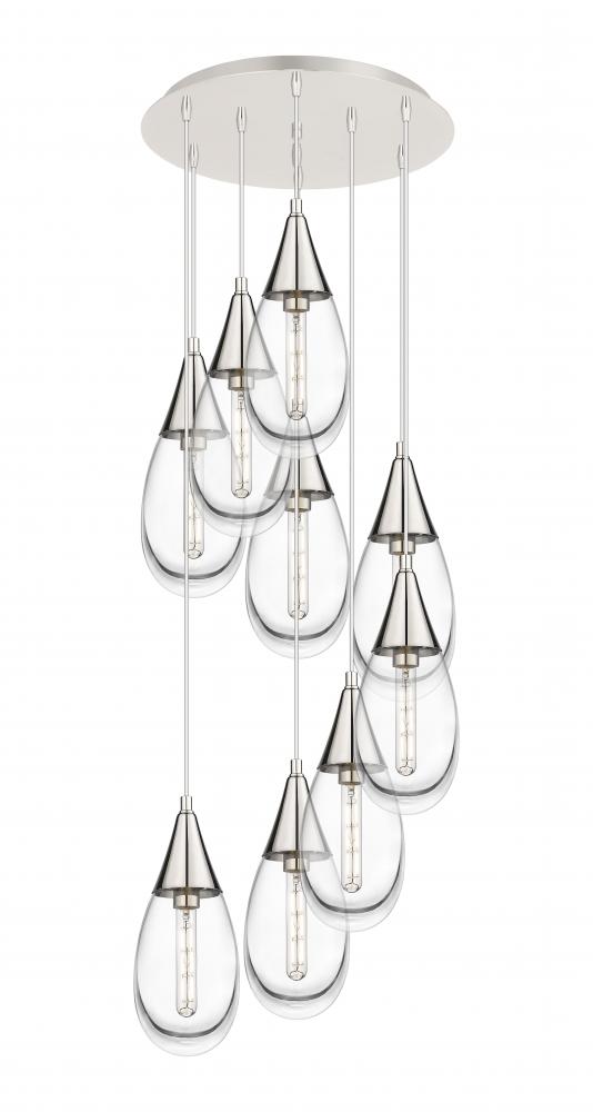 Malone - 9 Light - 20 inch - Polished Nickel - Multi Pendant