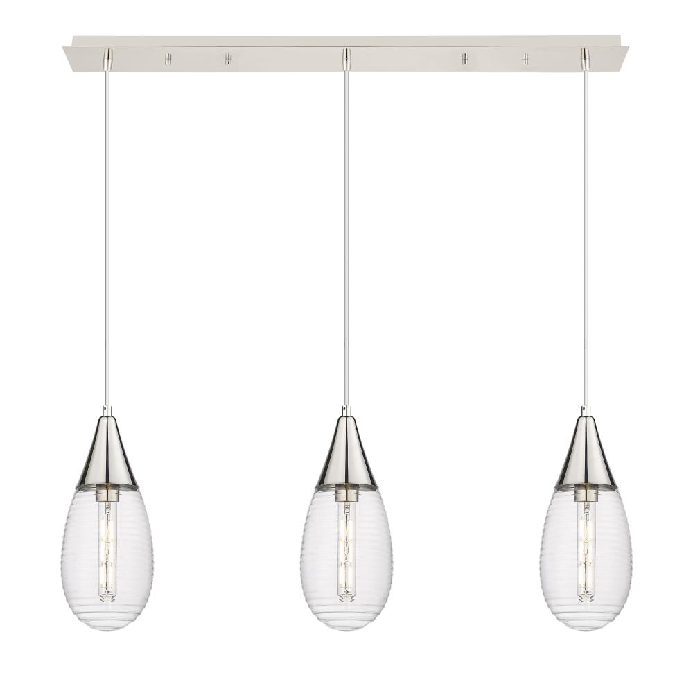 Malone - 3 Light - 38 inch - Polished Nickel - Linear Pendant