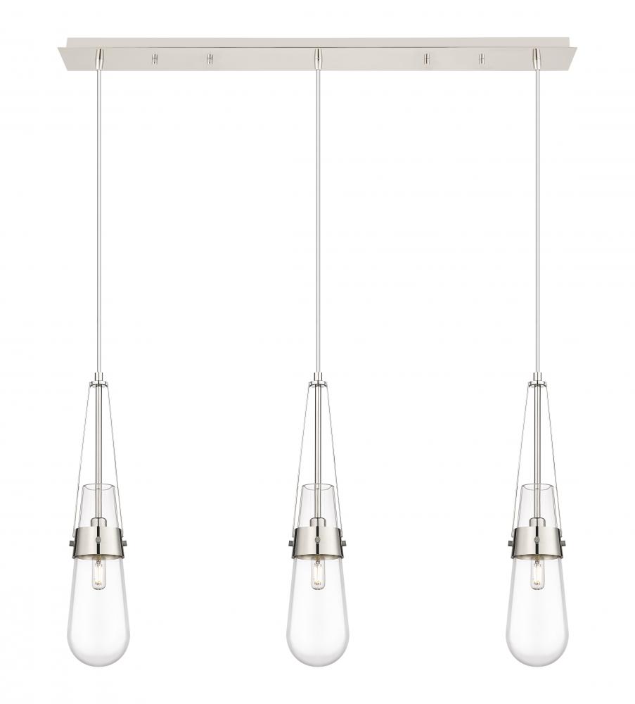 Milan - 3 Light - 36 inch - Polished Nickel - Linear Pendant