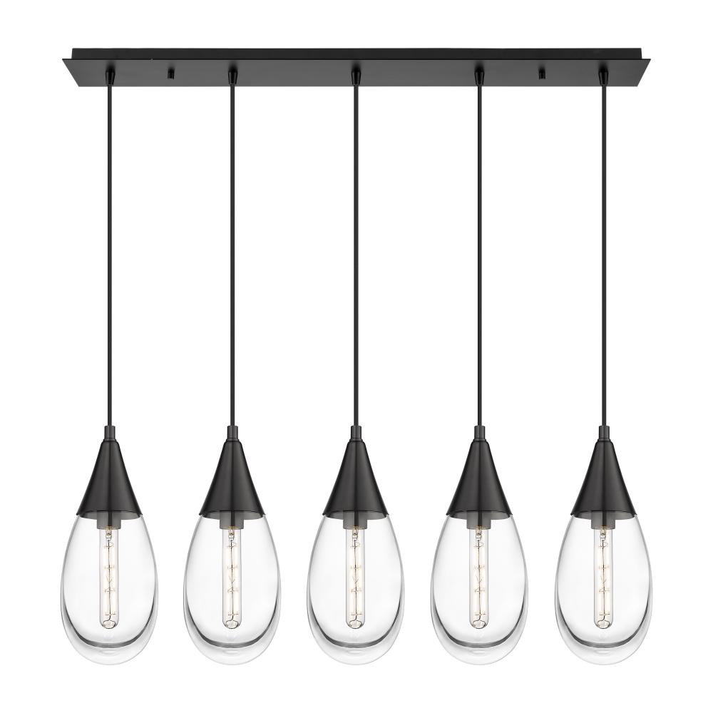 Malone - 5 Light - 38 inch - Matte Black - Linear Pendant