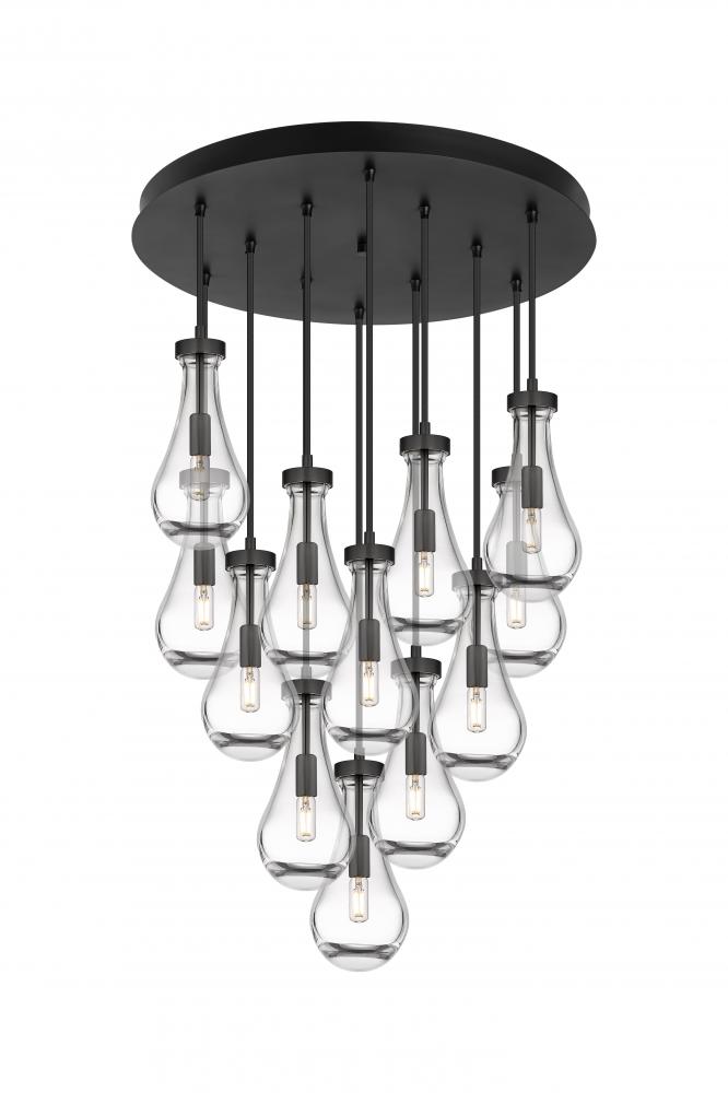 Owego - 12 Light - 24 inch - Matte Black - Multi Pendant