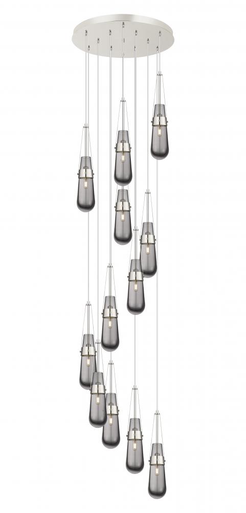 Milan - 12 Light - 24 inch - Polished Nickel - Multi Pendant