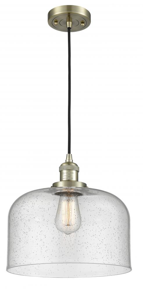 Bell - 1 Light - 12 inch - Antique Brass - Cord hung - Mini Pendant