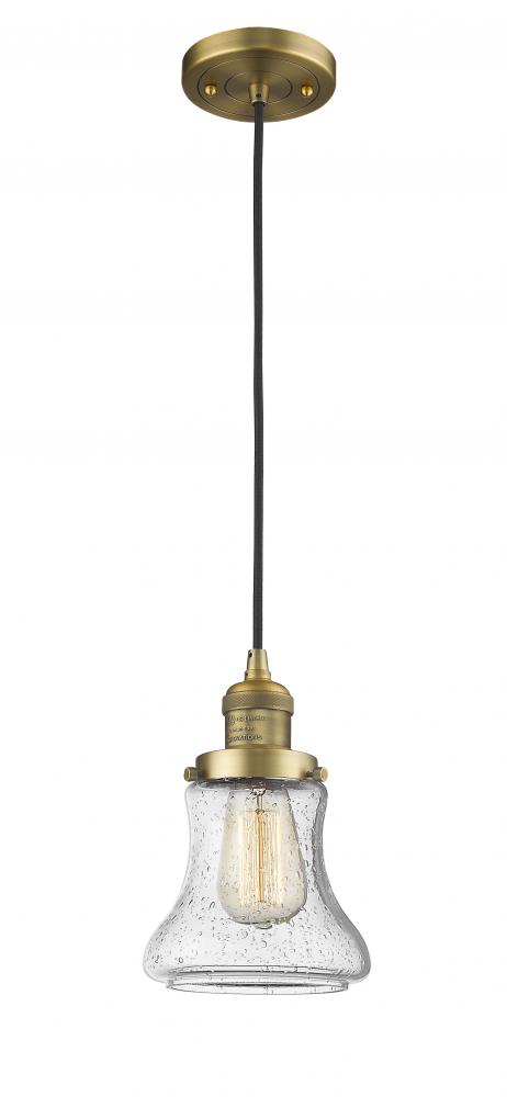 Bellmont - 1 Light - 6 inch - Brushed Brass - Cord hung - Mini Pendant