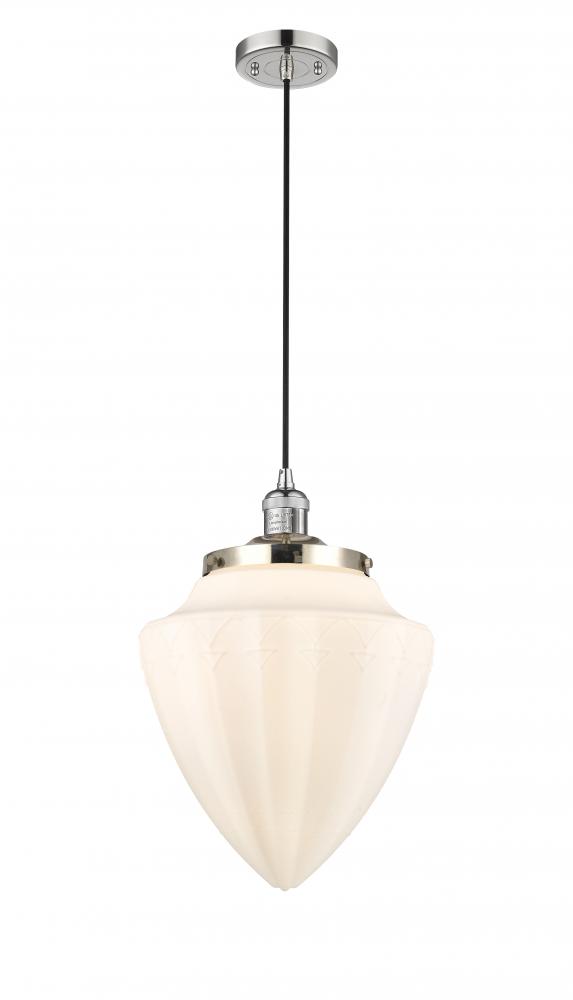 Bullet - 1 Light - 12 inch - Polished Nickel - Cord hung - Mini Pendant