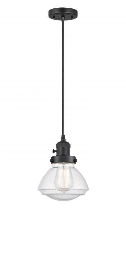 Olean - 1 Light - 7 inch - Matte Black - Cord hung - Mini Pendant