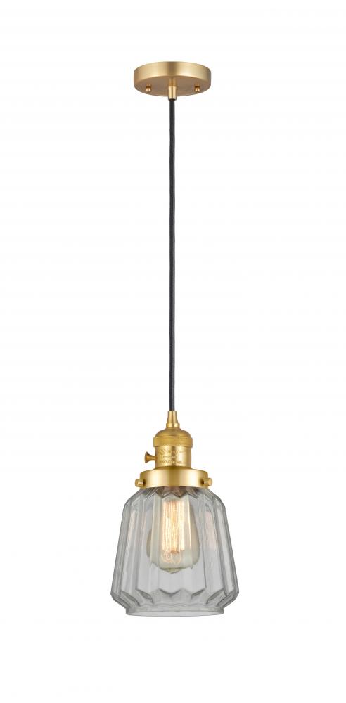 Chatham - 1 Light - 7 inch - Satin Gold - Cord hung - Mini Pendant