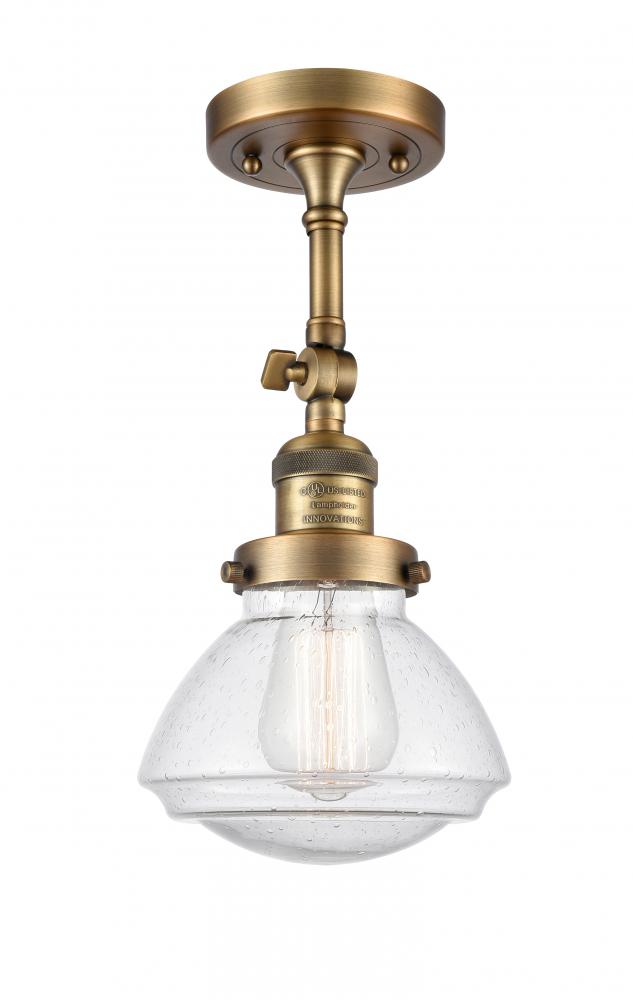 Olean - 1 Light - 7 inch - Brushed Brass - Semi-Flush Mount