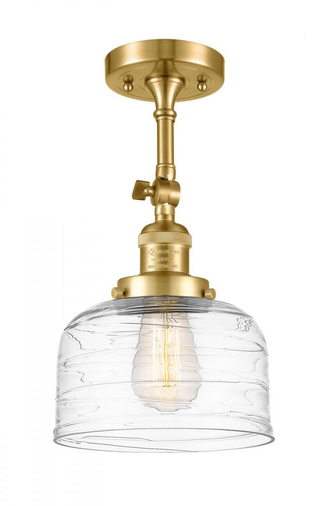 Bell - 1 Light - 8 inch - Satin Gold - Semi-Flush Mount