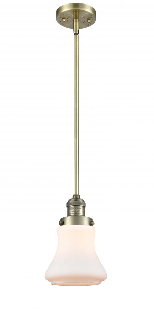 Bellmont - 1 Light - 7 inch - Antique Brass - Stem Hung - Mini Pendant