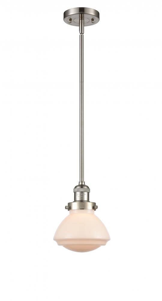 Olean - 1 Light - 7 inch - Brushed Satin Nickel - Stem Hung - Mini Pendant