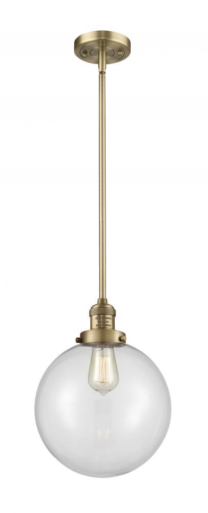 Beacon - 1 Light - 12 inch - Brushed Brass - Stem Hung - Mini Pendant