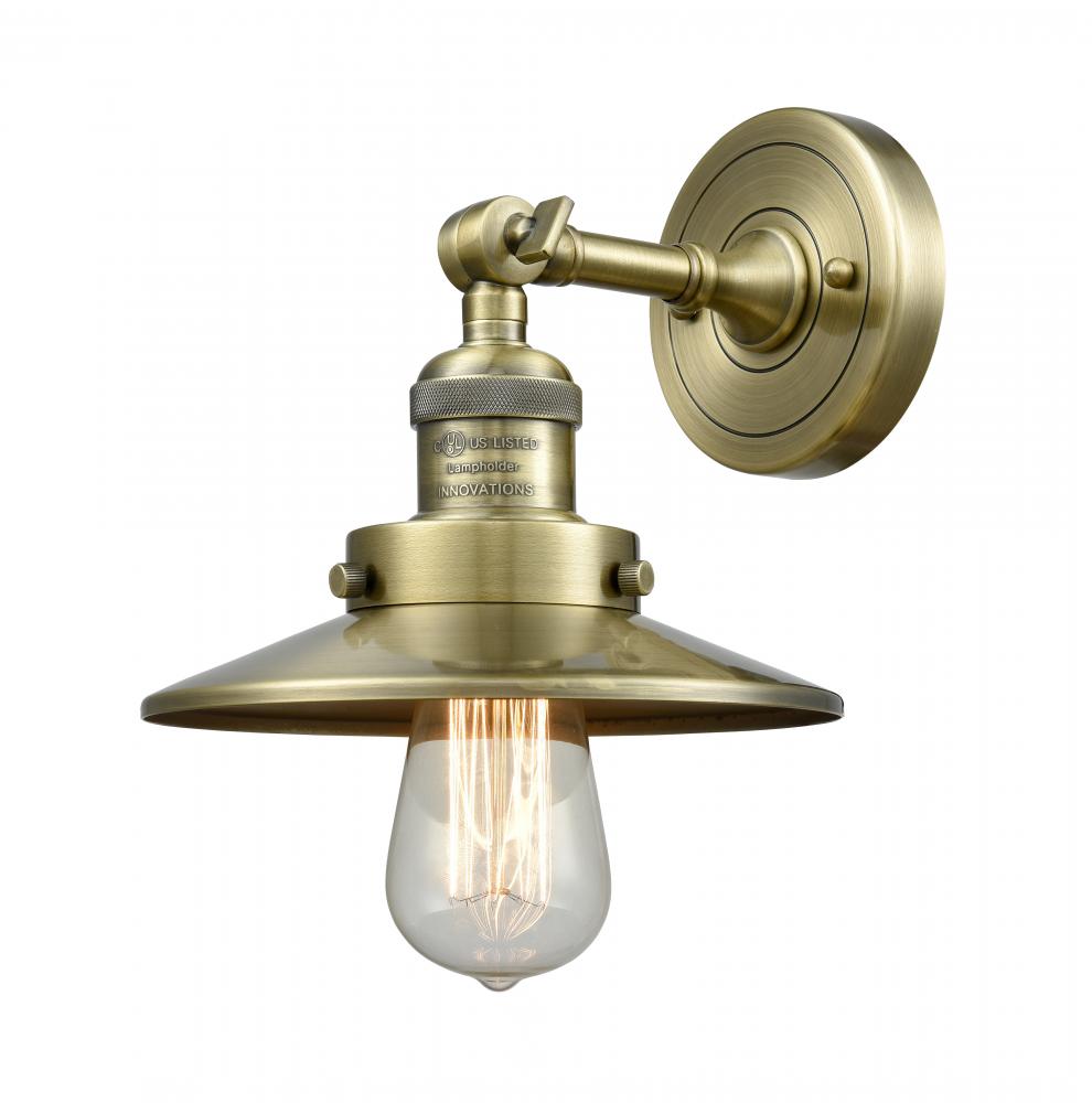 Railroad - 1 Light - 8 inch - Antique Brass - Sconce