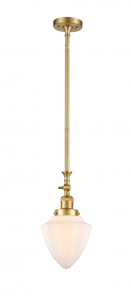 Bullet - 1 Light - 7 inch - Satin Gold - Stem Hung - Mini Pendant