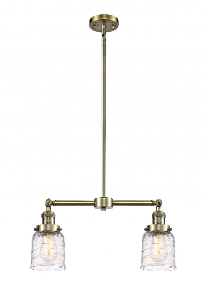 Bell - 2 Light - 21 inch - Antique Brass - Stem Hung - Island Light