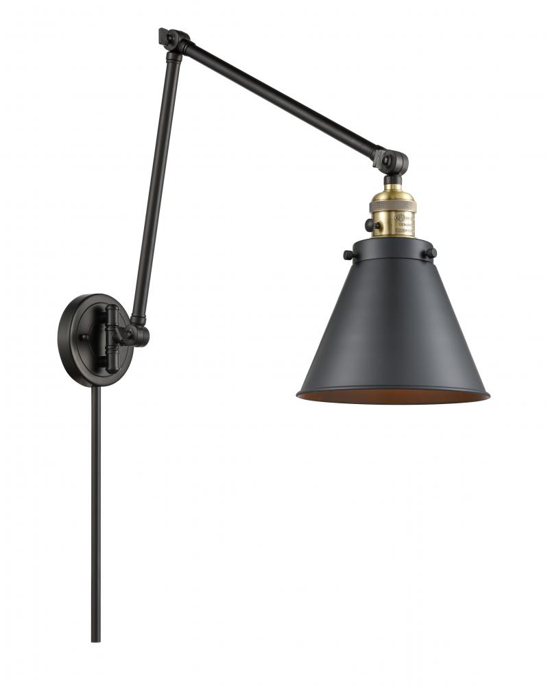 Appalachian - 1 Light - 8 inch - Black Antique Brass - Swing Arm