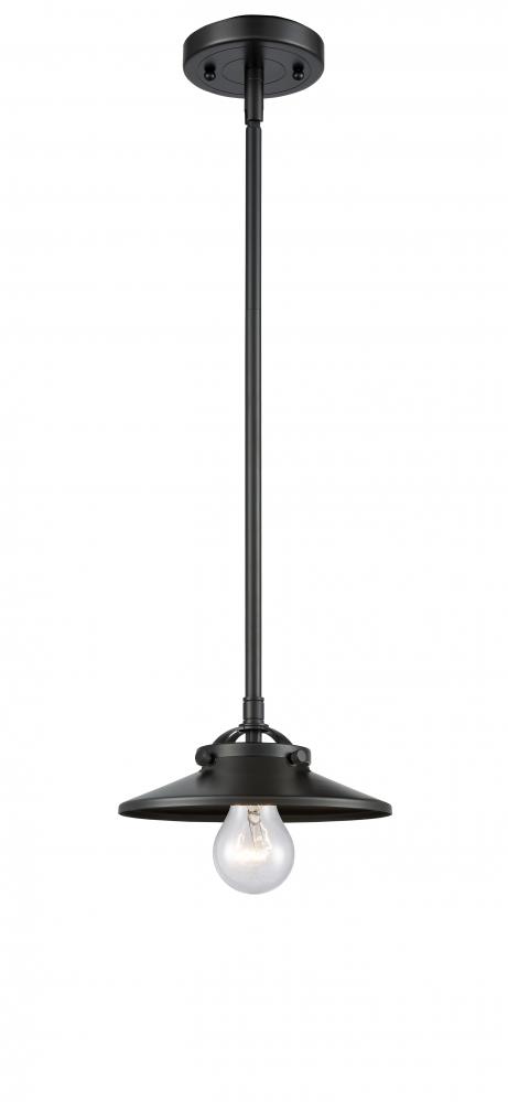 Railroad - 1 Light - 8 inch - Oil Rubbed Bronze - Cord hung - Mini Pendant