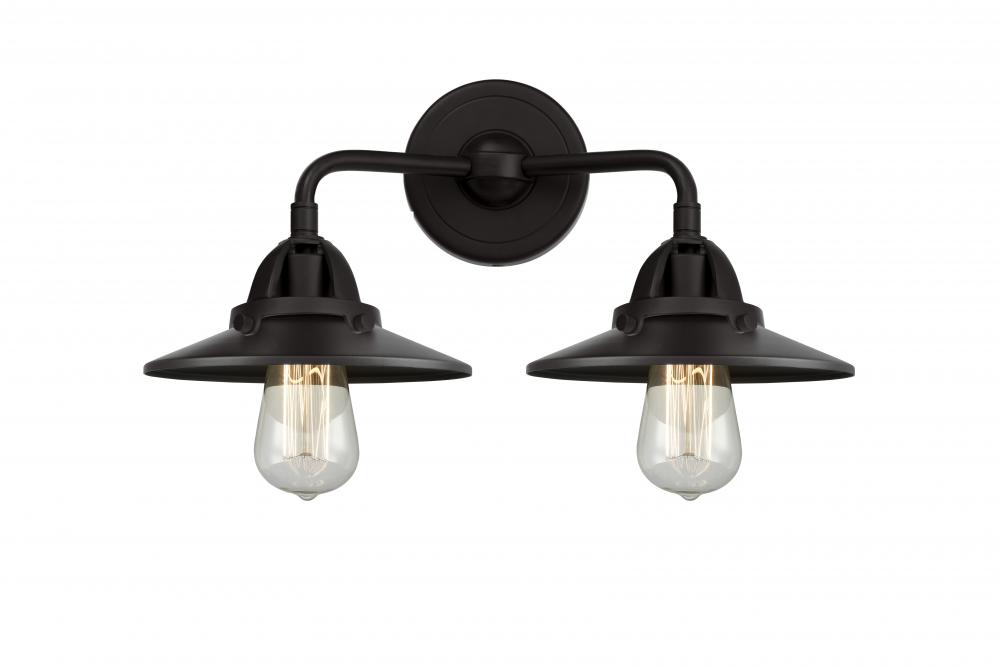 Railroad - 2 Light - 16 inch - Matte Black - Bath Vanity Light