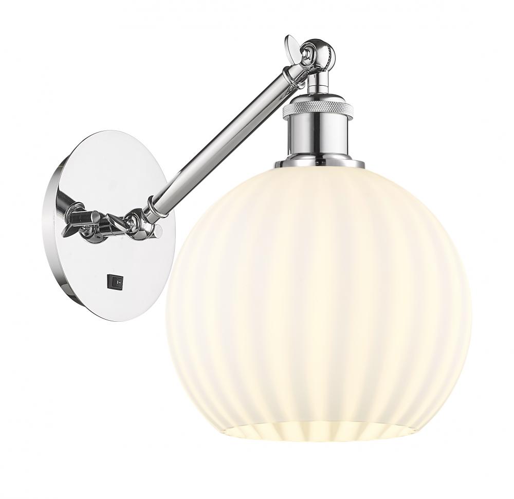 White Venetian - 1 Light - 8 inch - Polished Chrome - Sconce