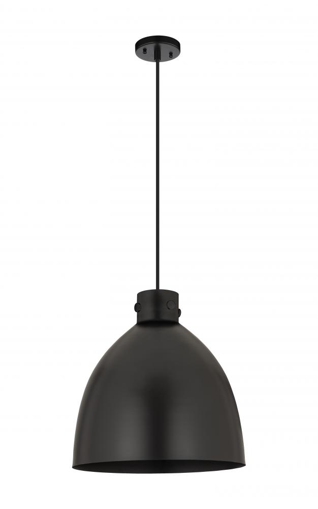 Newton Sphere - 1 Light - 16 inch - Matte Black - Cord hung - Pendant