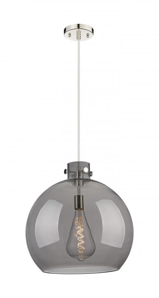 Newton Sphere - 1 Light - 18 inch - Polished Nickel - Cord hung - Pendant