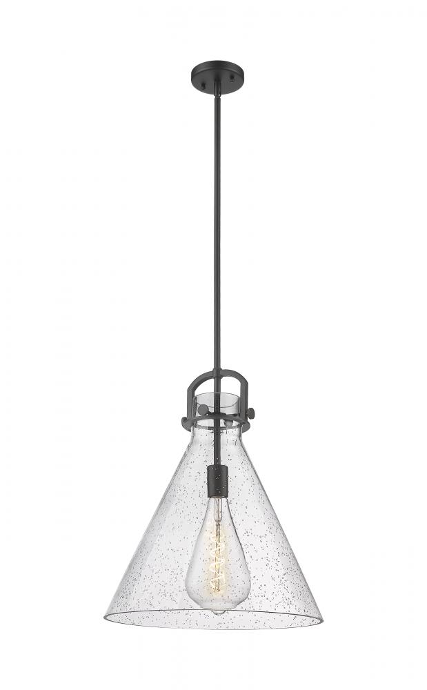 Newton Cone - 1 Light - 16 inch - Matte Black - Pendant