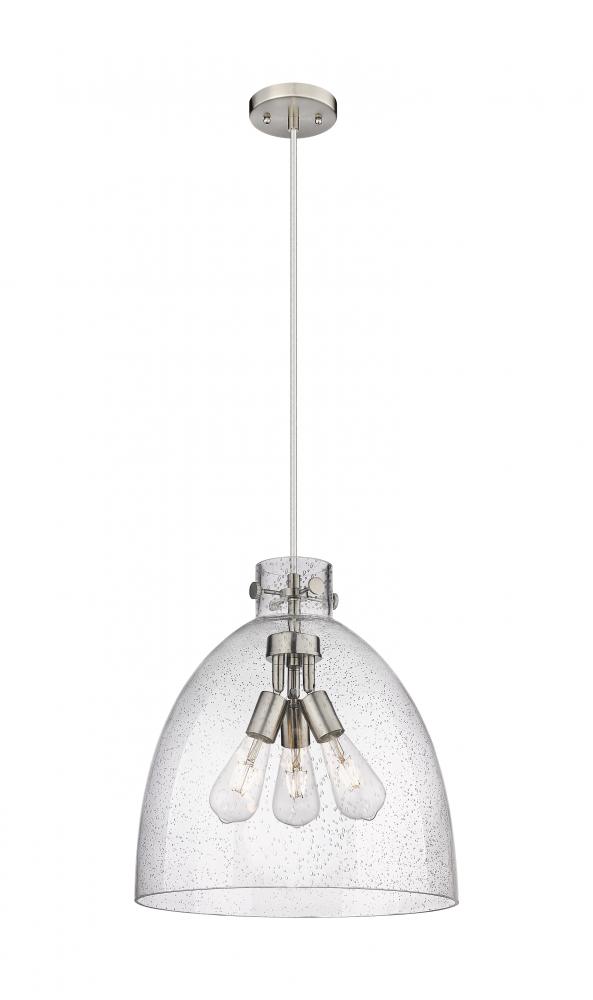 Newton Bell - 3 Light - 16 inch - Satin Nickel - Cord hung - Pendant