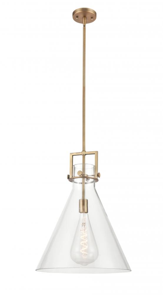 Newton Cone - 1 Light - 16 inch - Brushed Brass - Pendant