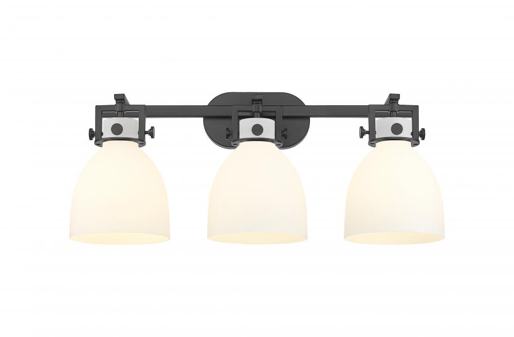 Newton Bell - 3 Light - 27 inch - Matte Black - Bath Vanity Light