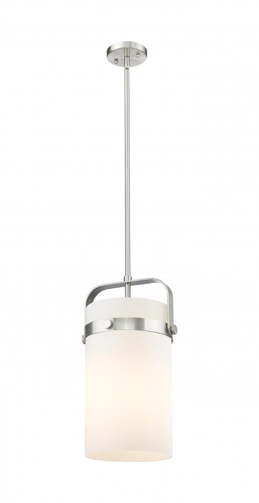 Pilaster - 1 Light - 8 inch Glass - Satin Nickel - Pendant