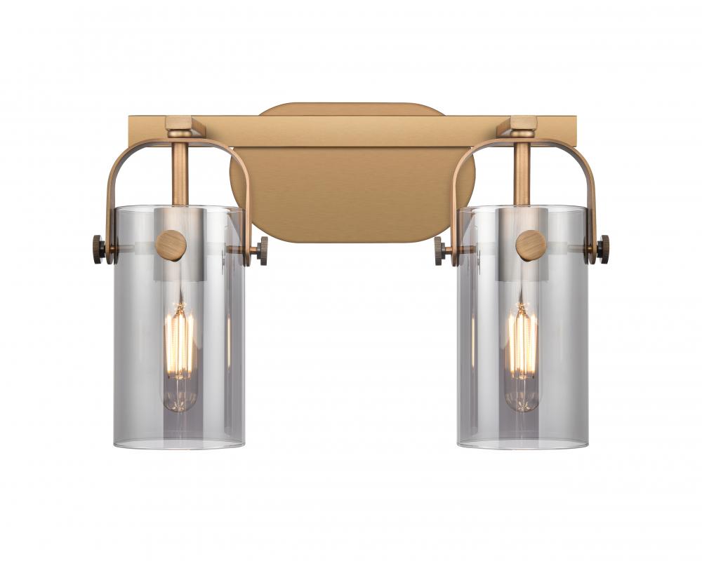 Pilaster II Cylinder - 2 Light - 15 inch - Brushed Brass - Bath Vanity Light