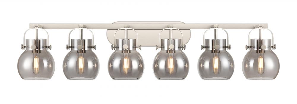 Pilaster II Sphere - 6 Light - 46 inch - Satin Nickel - Bath Vanity Light