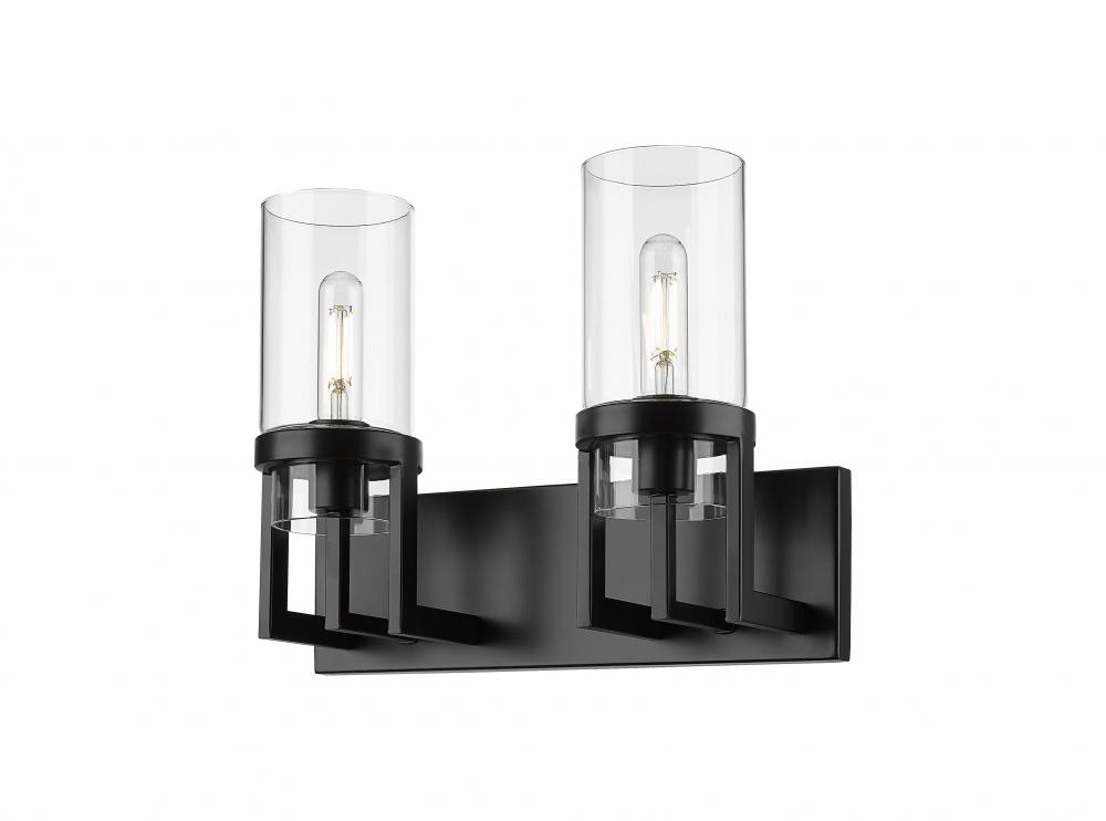 Utopia - 2 Light - 15 inch - Matte Black - Bath Vanity Light