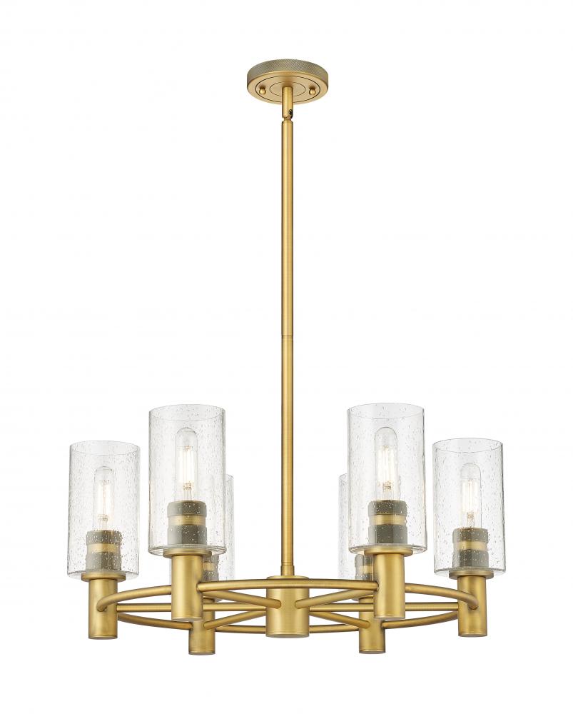 Crown Point - 6 Light - 24 inch - Brushed Brass - Chandelier